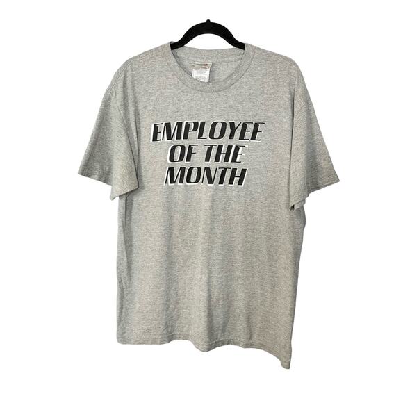Alstyle Apparel Employee Of The Month Graphic Tee L Gray Shirt Made In USA - Picture 1 of 6